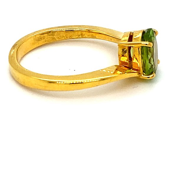 Peridot 2.05ct Solid 18K Yellow Gold Ring - Picture 3 of 6